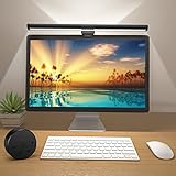 OOWOLF LED Monitor Lampe mit Fernbedienung, USB Augenpflege Bildschirmlampe mit Hauptlicht Hintergrundbeleuchtung, Dimmbar, einstellbare Farbtemperatur, Kein Bildschirm Blendung oder Flimmern