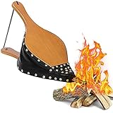 Amagabeli Groß Blasebalg Kamin Holz Blasebalg für Kamin und Grill 42 x 17cm Grillblasebalg Grillgebläse Handblasebalg Luftgebläsebalg für Draussen Camping Holz Gebläse für Kamin Ofen Mit Lederband