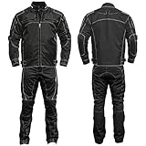 German Wear 2-teiler Motorradkombi Cordura Textilien Motorradjacke & Motorradhose Schwarz, 56/2XL