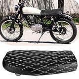 Motorradflachkissen, Qiilu Motorrad Sitz, Motorrad Sitzbank Sattel Kissen Sitzpad PU Leder für Honda CG125 GN CG CB200 CB350 CB400SS CB500 CB750 SR400 SR500 XJ XS KZ(Swarchz)