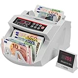 OldFe Geldzählmaschine mit Echtheitprüfung geldzählmaschine scheine mit UV/MG Systeme Banknotenzähler mit LED Display für Euro Doller Pound