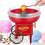 HOUSNAT Zuckerwattemaschine für Zuhause 500W Rot Cotton Candy Machine, Retro Style Design, Tolles Geschenk für Geburtstagsfeiern, Kindertag und Weihnachten