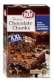 RUF Chocolate Chunks Zartbitter, backfeste, dunkle Schokoladen-Tropfen, XXL Schoko-Drops zum Backen, vegane Schokoladen-Stücke, glutenfrei, 1x100g