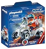 PLAYMOBIL City Action 71091 Rettungs-Speed Quad mit Rückzugsmotor, Spielzeug für Kinder ab 4 Jahren