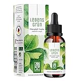 Lebensgrün Chlorophyll flüssig aus Alfalfa - 50ml flüssiges Chlorophyll - 200mg liquid Chlorophyll je Tagesdosis - Chlorophyll Tropfen als Alternative zu Chlorophyll Tabletten