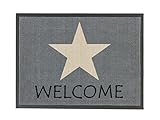 Schmutzfangmatte Fußmatte Fussmatte Fußabstreifer Fußabtreter Schmutzmatte Modell grau - Stern - Stars - Welcome - ca 50 x 70 cm