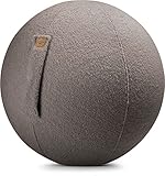 Sitting Ball Sitzball / Gymnastikball Woolly mit Plüsch-Bezug in Taupe