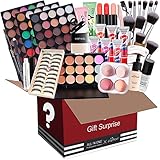 Professionelles Make-up Sets, MKNZOME 50St Schminke Set mit Schminktasche Schminkkoffer Gefüllt Frauen Makeup Paletten Kosmetik Lidschatten Lipgloss Geburtstags Weihnachten Geschenkset