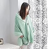 GIFTZU Rollstuhldecke, kuscheliger Fleece-Wickelschal mit großen Vordertaschen, Faux-Flanell-Poncho für Frauen, leichte Decke, Warmer Fernsehschal, Wintermantel, Pullover-Umhang