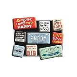 Nostalgic-Art 83111 Retro Kühlschrank-Magnete Word Up – Enjoy Life – Geschenk-Idee für Nostalgie-Fans, Magnetset für Magnettafel, Vintage Design, 9 Stück