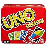 Mattel Games K0888 - UNO Deluxe, in exklusiver Verpackung mit Punkteblock, Sammlerdose, Gesellschaftsspiel, Geschenk ab 7 Jahren