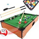 Stimo Mini Pool Billardtisch 50x31cm Tischbillard Set inklusive Zubehör Billard 2 Queues Kugeln Dreieck Kreide Bürste