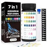 Joygain Aquarium Teststreifen- 7 IN 1 Wassertest Aquarium, 100 Stück Aquarium Wassertest Set Schnell Und Einfach Teststreifen Aquarium für PH Nitrit Nitrat Härte Chlor Alkalität Karbonat