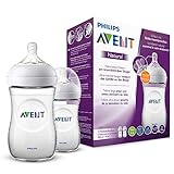 Philips Avent Natural-Babyflasche mit Sauger mit langsamem Nahrungsfluss (Modell SCF033/27)