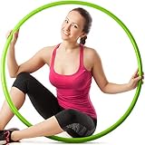 BINIBINI® Leichter Hoola Hoop Reifen 100% bruchsicher, schmerzfrei und effektiv 0,5kg Leichter Fitnessreifen für Erwachsene auch Anfänger und Kinder 80-100 cm Durchmesser (Lime Green)