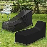 Abdeckung Gartenliege Schutzhülle für Sonnenliege, longziming 2er Pack Schutzhülle für Sun Lounger Garden, Deckchair, Liegestuhl, Schutzhülle mit 4 Winddichte Knöpfe 210D Oxford 200 x 75 x 40/70cm