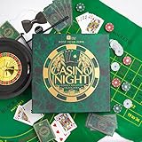 Talking Tables Soirée Casino, Poker, Blckjack, Roulette, Pour Adult, Pour Lui | Contient Tapis de Jeu, Jetons, Argent, Boules, Jeu de Cartes, GAMECASINO