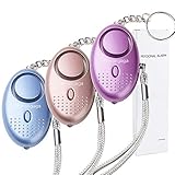 Persönlicher Alarm 140 db - Taschenalarm mit Taschenlampe Schlüsselanhänger Ponangaga Panikalarm Selbstverteidigung Sirene Personal Alarm für Frauen Kinder Mädchen Alter Mann (3 Stück)