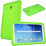 TECHGEAR Schutzhülle für Samsung Galaxy Tab E 9,6 (T560 T565), [Kinderfreundlich] Leichtes Koffer Silikon Soft Shell Anti-Rutsch-Shockproof verstärkte Ecken + Displayschutzfolie. - Grün