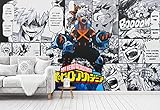 Blovsmile My Hero Academia bakugou katsuki Black and white comic stitching Foto tapete Vlies Premium Art Print Wandbild Dekoration Poster Bild-400X280cm(WxH)