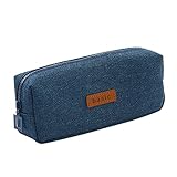 iSuperb Teenager Federmäppchen Studenten Mäppchen, Schule Schlamperbox Schuletui Unisex Schulmäppchen, Baumwolle und Leinen Bleistift Beutel für Mädchen, Jungen, Damen 7.8 x 3.2 x 2 Zoll (Blau)