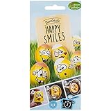 Heitmann Eierfarben - Banderole Happy Smiles - 12 Sleeves in 6 Motiven, 1018960, Gelb, 17 x 8 x 0,1 cm