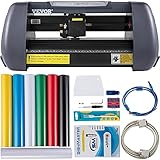 VEVOR 375 mm Vinyl Schneideplotter Papiereinzug, Folienplotter Drucker Vinyl Schneiden Set, Unterstützt DM/PL, HP/GL-Sprache, Abdeckfolie zum Malen und Ätzen, Scrapbook-Papiere PU-Vinyl schneiden