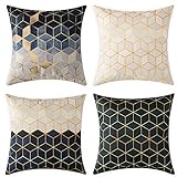 MIULEE 4er Set Kleine Diamant Kissenbezug Kissen Dekorative Kissenhülle Sofakissen Zierkissen Couchkissen Geometrische Muster Dekokissen für Sofa Couch Wohnzimmer Schlafzimmer 45x45 cm