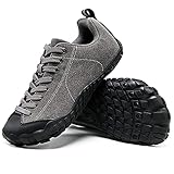 Littleplum Wanderschuhe Jungen Trekkingschuhe Wanderschuhe Barfußschuhe Traillaufschuhe Atmungsaktiv rutschfest Outdoorschuhe(F dunkel grau,42EU)