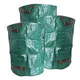 ToCi 3x Gartensack 300L, selbststehend, faltbar, robust - Gartensäcke Grünabfall Rasensack Laubsack Gartenabfallsack