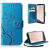 AROYI Lederhülle Kompatibel mit Samsung Galaxy S8 Hülle, Premium Leder Flip Wallet Handyhülle PU Leder Klappbar Handytasche Magnetisch Kartenfach Schutzhülle Kompatibel mit Samsung Galaxy S8