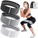 Haquno Resistance Bands, 3pcs Fitnessbänder Hip Widerstandsbänder Set mit starker Dehnbarkeit, 3 Zugkraftstärken rutschfeste Trainingsband, für Hüfte Beine Pilates Yoga Krafttraining