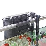 AKKEE Aquariumfilter, Wasserfall-Aufhängung, Wandfilter, Sauerstoffpumpe 260 l/h, Außenfilter für Aquarium, geeignet für 20 l ~ 60 l (4,2 W)