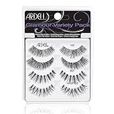 ARDELL Glamour Variety Pack, 4 Paar Echthaarwimpern in 4 verschiedenen Styles #105, #415, #601 und Wispies, wiederverwendbare ultraleichte künstliche Wimpern