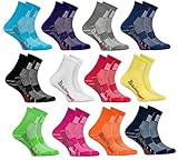 Rainbow Socks - Jungen Mädchen Sneaker Bunte Baumwolle Sport Socken - 12 Paar - Rot Grün Gelb Blau de Mar Blau Blau Marino Rosa Weiß Schwarz Grau Orange Violet - Größen 30-35