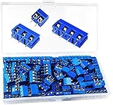 beihuazi® PCB Schraubklemmen Screw Terminal Block Lötbare Schraubklemme 300V,16A für Arduino（100 Stück，5mm，Blau，2 Pin-85, 3 Pin-10, 4 Pin-5）