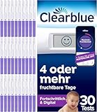 Clearblue Ovulationstest Fortschrittlich & Digital, Doppelte Chancen, schwanger zu werden,1 Testhalterung Digital und 30 Ovulationstests, Teste die KOSTENLOSE Clearblue Perioden- & Zyklus-Tracker-App