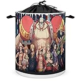 One Piece Anime Pirate schmutzige Kleidertasche, gebündelter Wäschekorb, faltende Wäsche Hamp Schublade Art Aufbewahrungsbox, mit Ledergriffen, für die Lagerung schmutziger Kleidung und Spielzeug,6