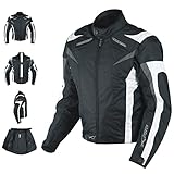 Motorradjacke CE Protektoren Sport Textil Motorrad Thermofutter Weiss XL