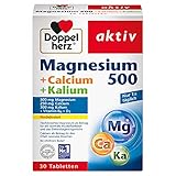 Doppelherz Magnesium + Calcium + Kalium – Hochdosiertes Magnesium als Beitrag für die normale Muskelfunktion – 30 Tabletten