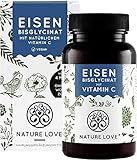 Eisen mit 40mg natürlichem Vitamin C - Doppelt-dosiert mit 40mg Eisen/Tablette - Hoch bioverfügbares Eisen-Bisglycinat (Eisen-Chelat) - 120 Eisentabletten - vegan und in Deutschland produziert