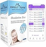 Easy@Home 25 Ovulationstest Kinderwunsch Fruchtbarkeitstest für Frauen Eisprung 25 mIU/ml, Zuverlässige Zyklus- und Fruchtbarkeit Überwachung mit Premom Ovulation APP, 25 LH Test