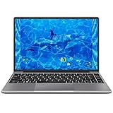 Herkömmliche Laptop-Computer Windows 10|Erweitert die 1TB SSD Inter 6GB+64GB ROM|Aocwei 14 Zoll|1920 x 1080 FHD 2.4G+5G WiFi Bluetooth HDMI|Work Study Entertainment|Deutsche Tastaturaufkleber-Grau