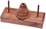 LOGOPLAY Pagoda - Turm von Hanoi - Denkspiel - Knobelspiel - Geduldspiel - Logikspiel mit 9 Scheiben aus Holz