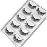 Look Eyelashe 100% Wimpern handgefertigt for dicken nicht reizenden runden Nerz wiederverwendbare lange echte sibirische gefälschte Nerzwimpern Echthaarwimpern for Frauen (Mehrfarbig, Einheitsgröße)