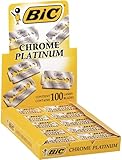 BIC Rasierklingen, 100 Stück, Chrome Platinum, für jeden Rasierhobel, Doppelkanten-Klingen, rostfrei