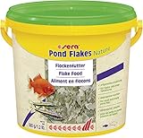 sera 07075 pond Flakes Nature 3,8 Ltr. - das lange schwimmende Flockenfutter für kleinere Teichfische, Teichfutter bzw. Goldfischfutter