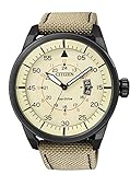 Citizen Aviator Eco Drive Herren-Armbanduhr AW1365-19P, Beige/Beige, Schmuck