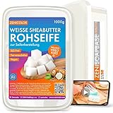 Zenicolor 1kg Rohseife Sheabutter zum Seife selber Machen I Sheabutter Rohseife zum Seifengießen als Seifenbasis I Seifenrohmasse mit Shea Butter (1 kg Sheabutter)