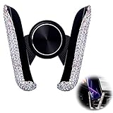 Strass Universal Auto StäNder Bling Bling Glitzer Handyhalterung Handyhalterung Auto Strass Halterung Universal Phone Holder Set FüR Auto LüFtung Clip Kfz Handy Halterung ZubehöR Mit Diamant Weiß